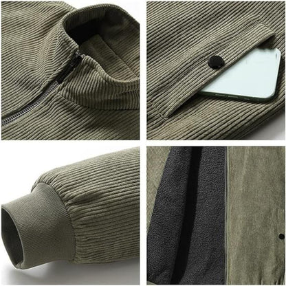 Warm Ribbed Winter Coat for Men