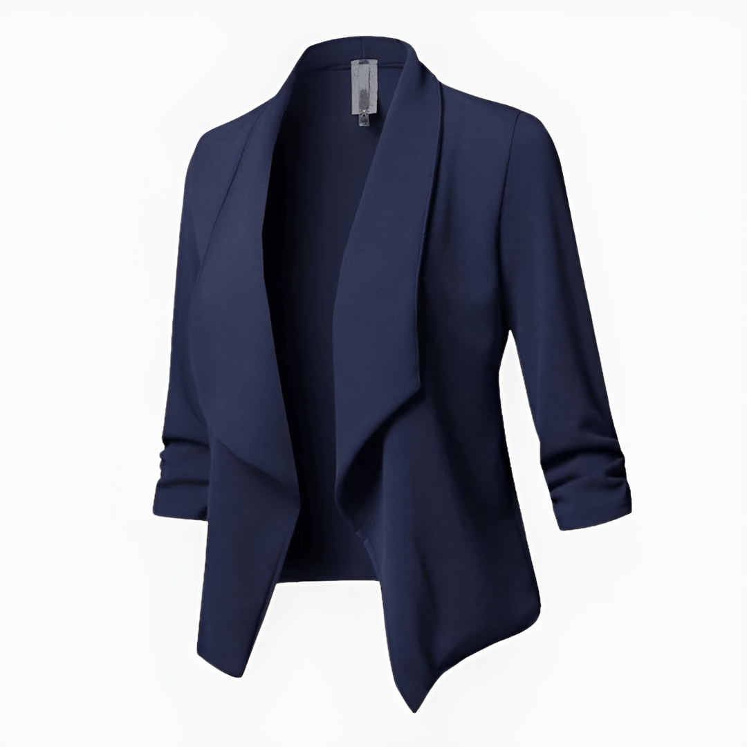 Women's Cropped Open Front Blazer | Long Sleeves