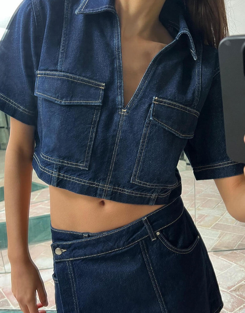 Casual Blue Jeans Outfit Set