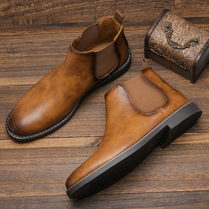 Vintage Men's Leather Chelsea Ankle Boots