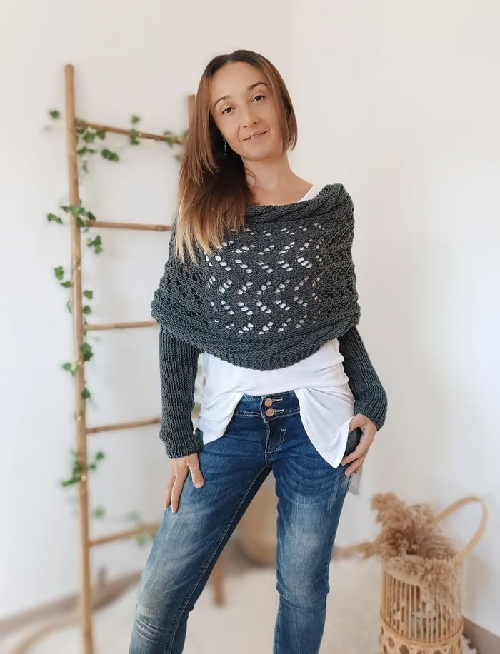 Bohemian knit bath towel for women