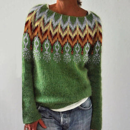 Women's sweater with print | Crew neckline
