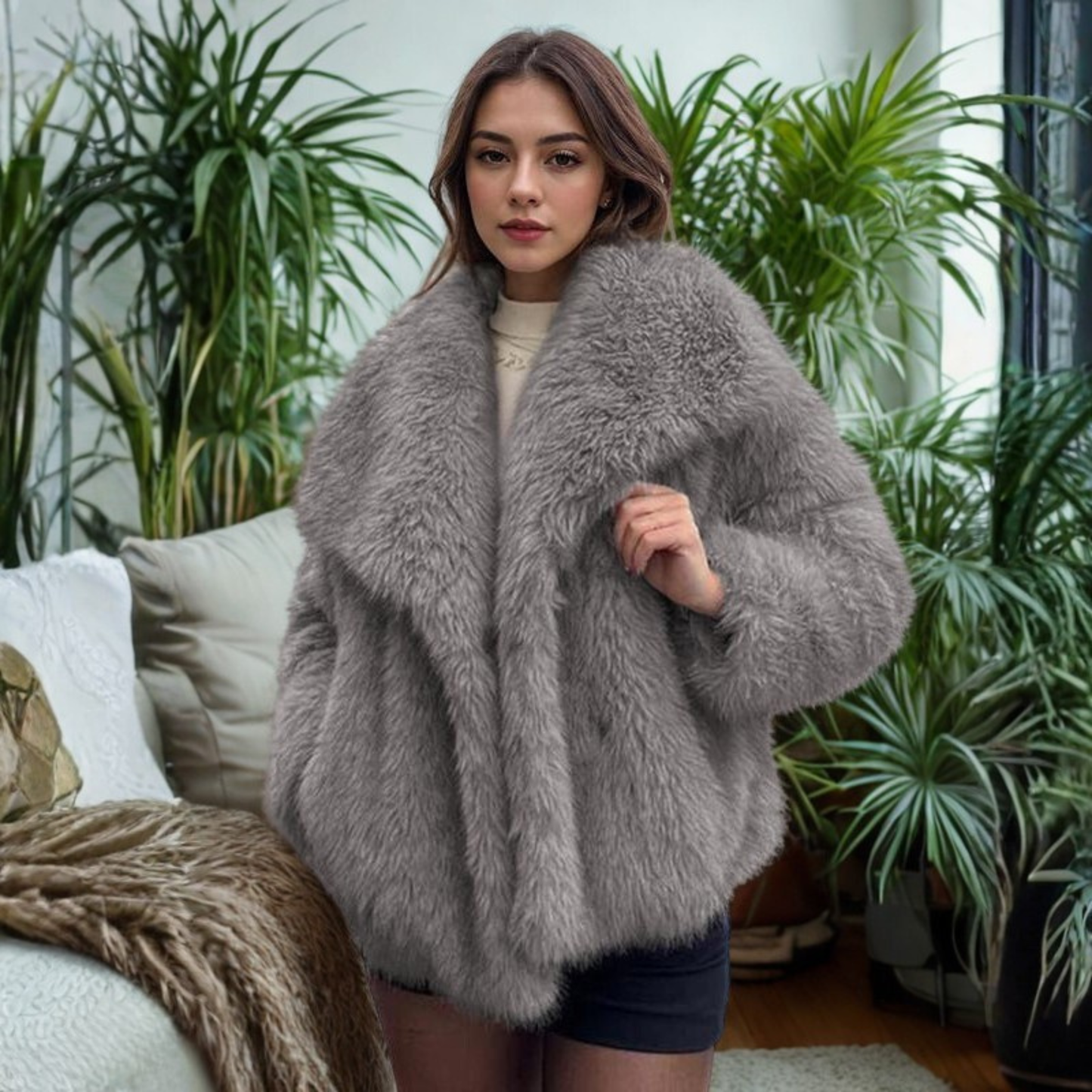 Warm Fuzzy Long Sleeve Winter Coat