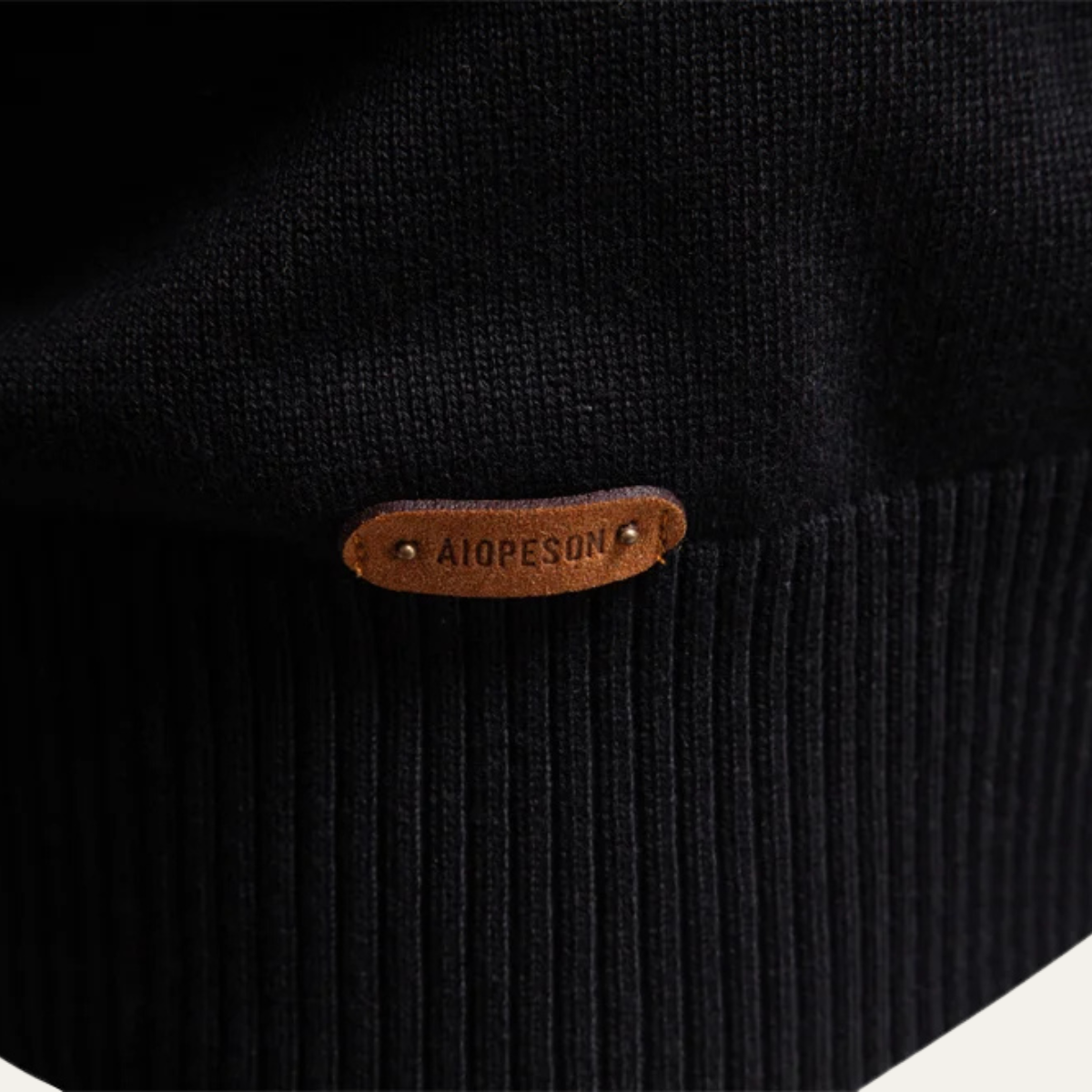 Warm Mens Half Zip Wool Sweater