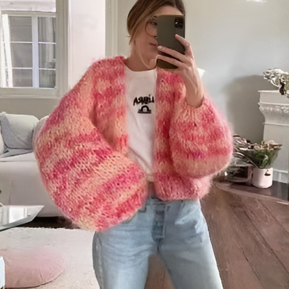 Women's Classic Stripe Open Cardigan Sweater