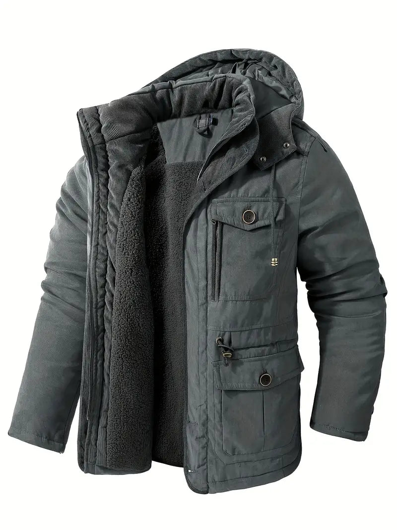 Bradley - Men's Warm Waterproof Winter Jacket with Fleece Lining