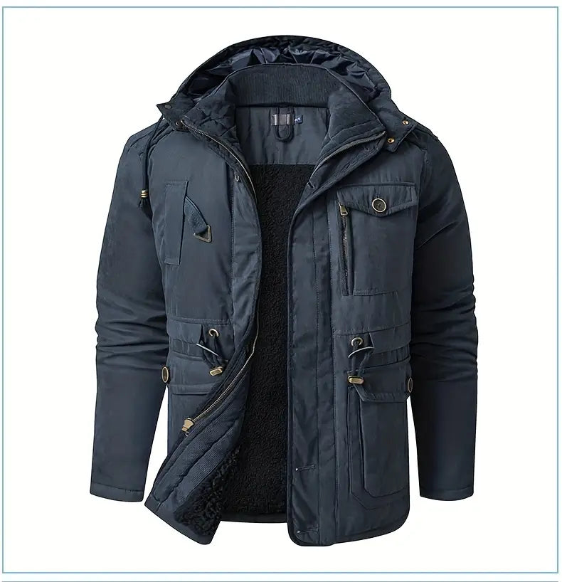 Bradley - Men's Warm Waterproof Winter Jacket with Fleece Lining