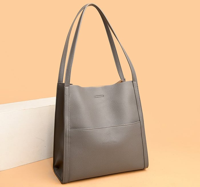 Vegan leather shoulder bag, handmade with Ruby