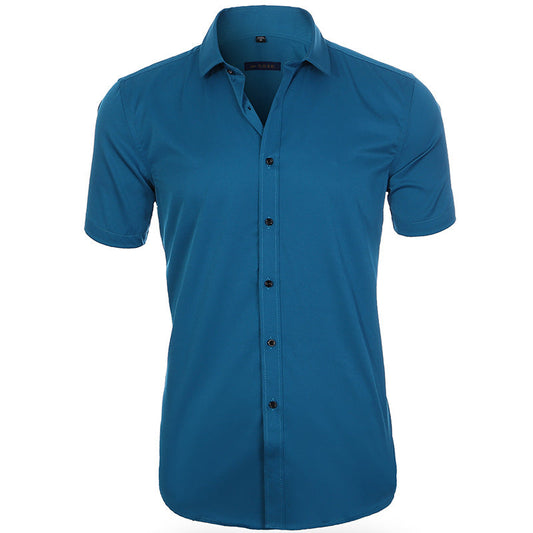 Breathable and wrinkle-resistant short-sleeve shirt for men