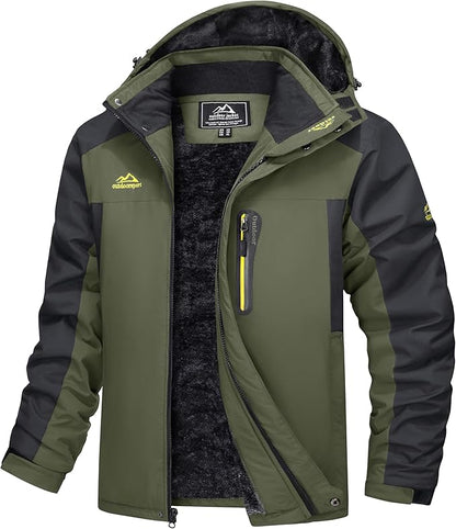 Waterproof and windproof parka with fleece lining and hood - Outdoor jacket
