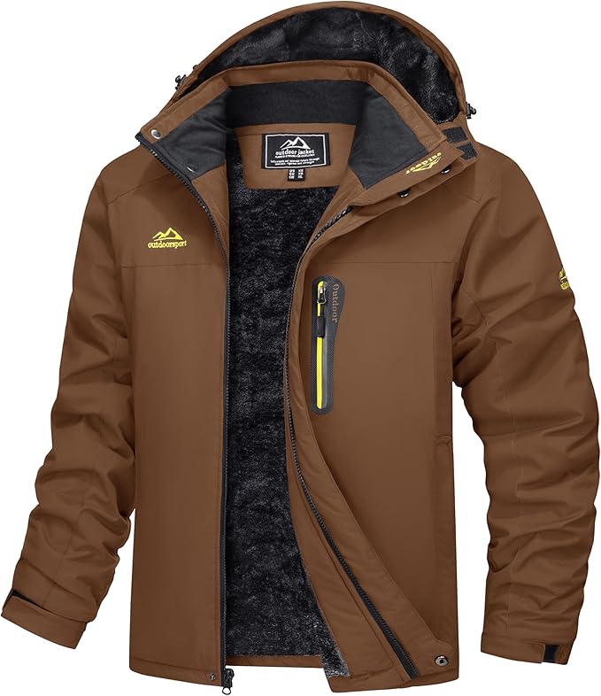 Waterproof and windproof parka with fleece lining and hood - Outdoor jacket