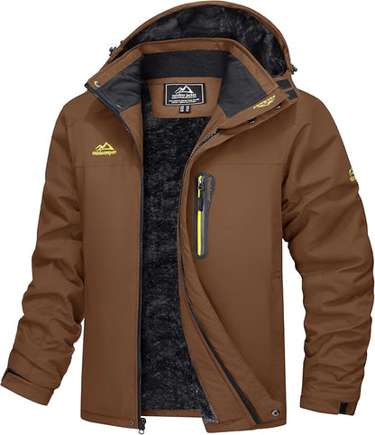 Waterproof and windproof parka with fleece lining and hood - Outdoor jacket