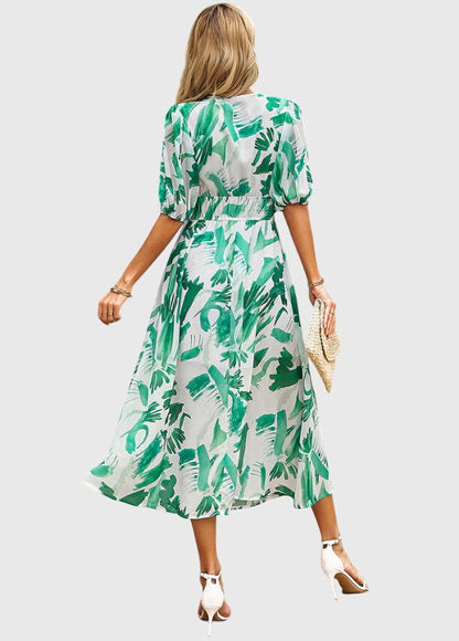 Chic Floral Knee Length Dress