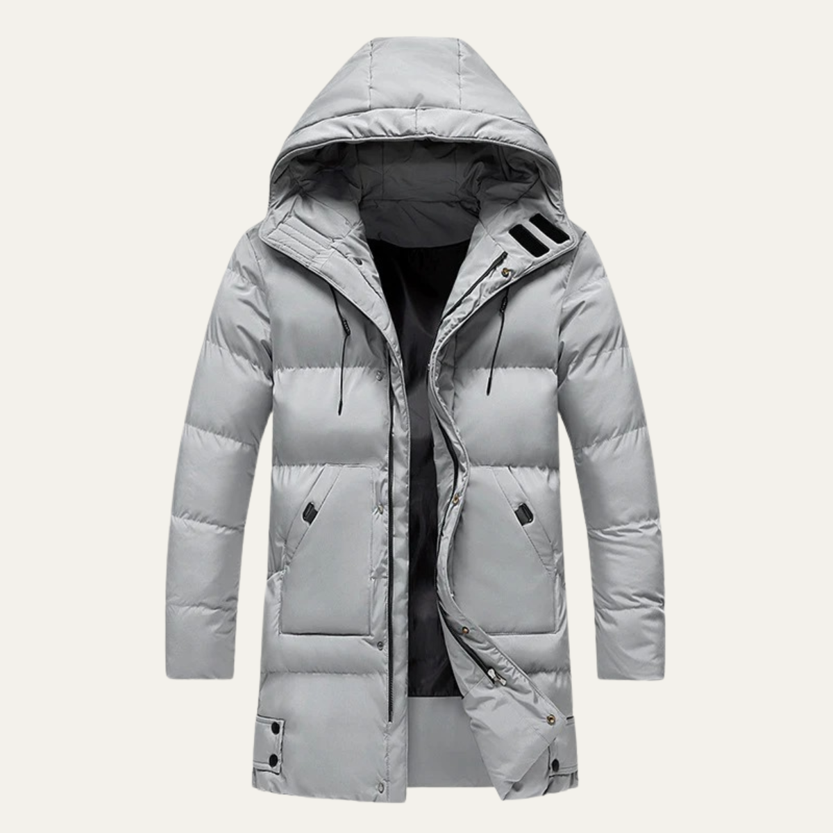 Warm Men's Down Parka Coat with Hood
