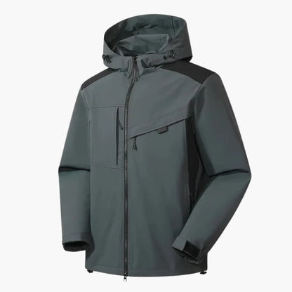 Waterproof Men's Snow Jacket with Hood and Pockets
