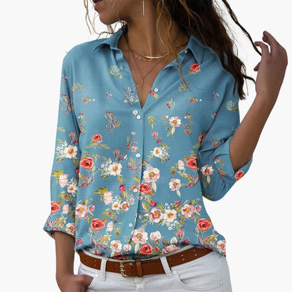 Women's Floral Blouse - Lightweight Summer Top - Olytrend