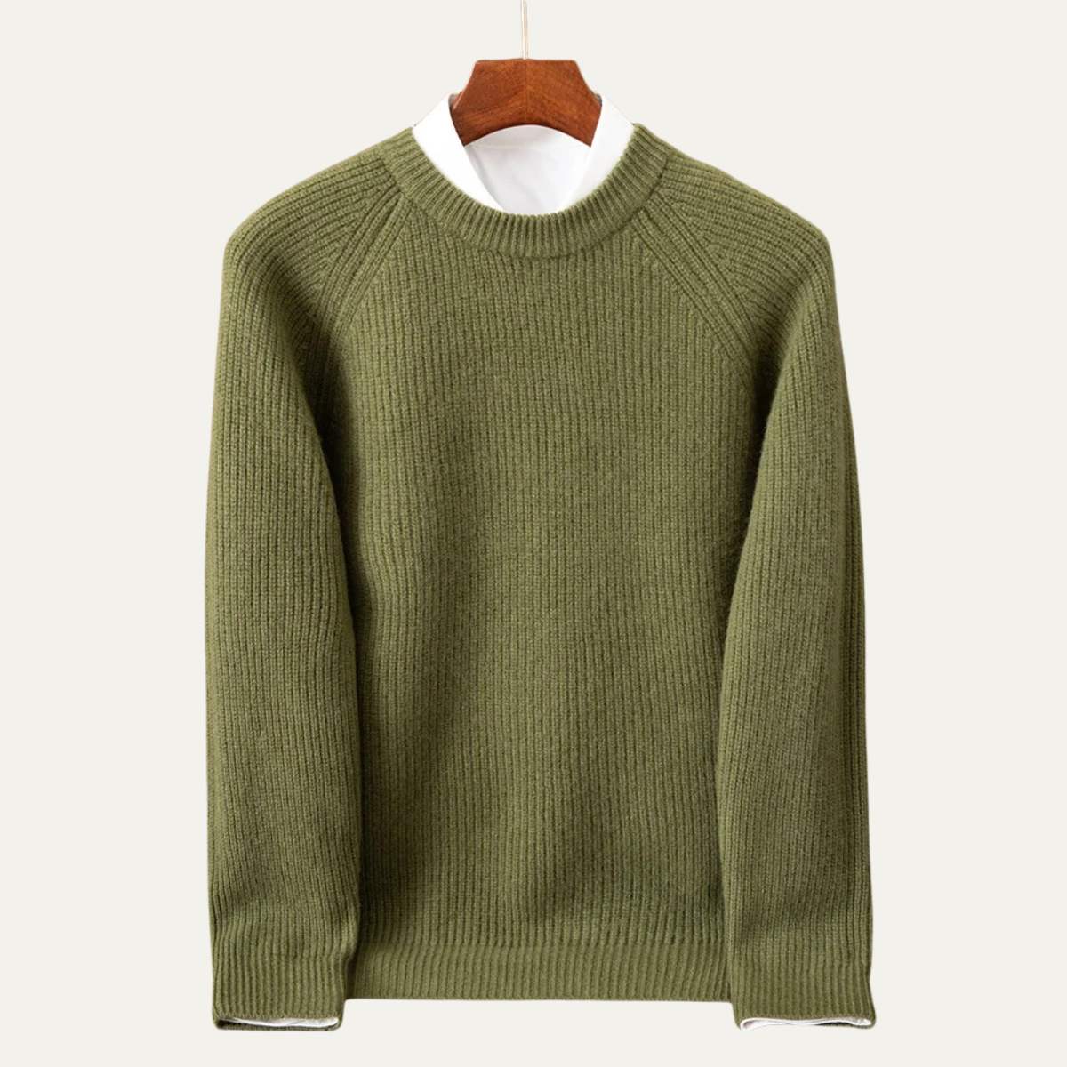 Warm Mens Merino Wool Crew Neck Winter Sweater