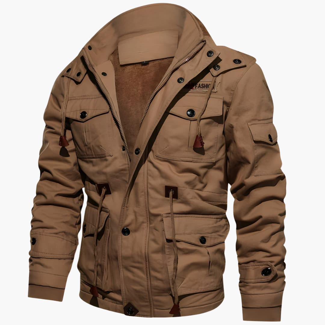 Waterproof Zip Up Mens Coat with Extra Pockets