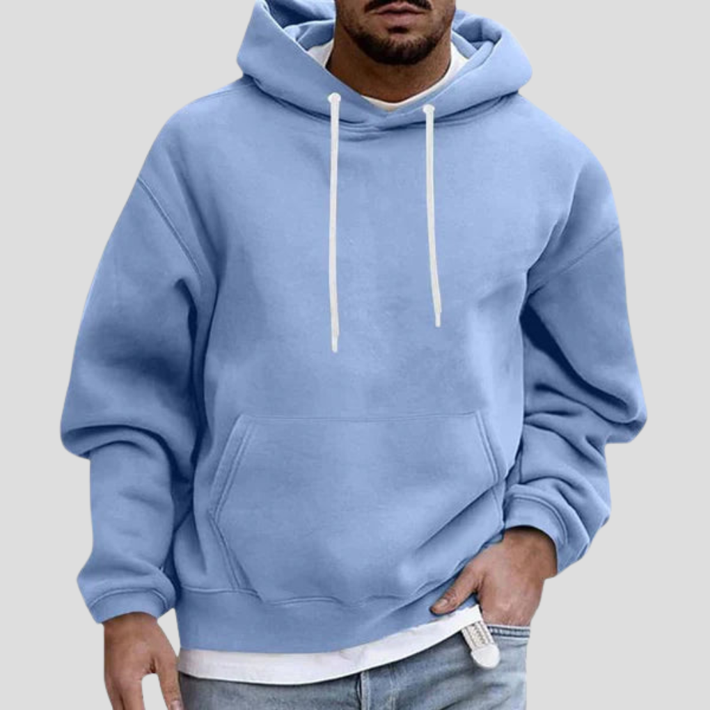 Casual Hooded Sweatshirt with Pockets - Olytrend