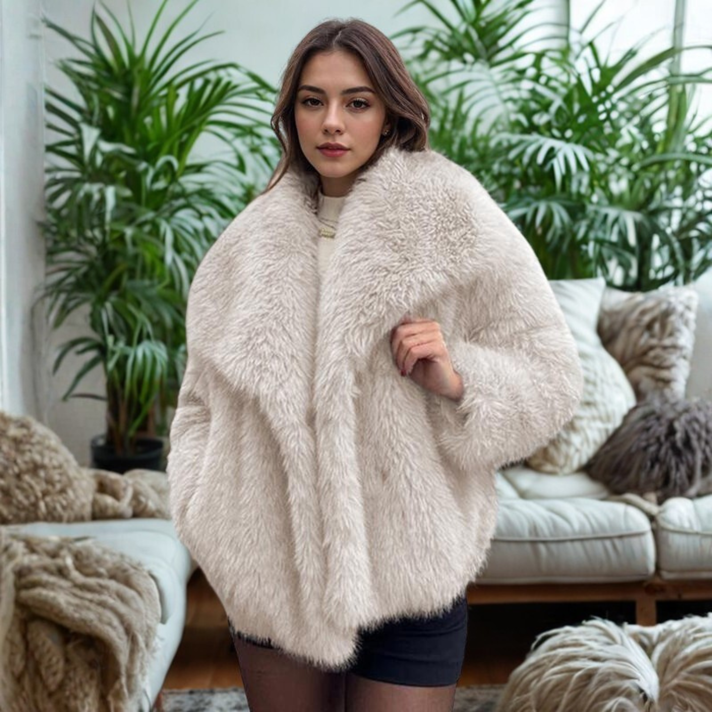 Warm Fuzzy Long Sleeve Winter Coat