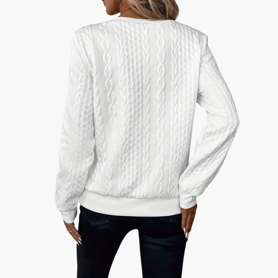 Women's Cable Knit Zip Up Sweater