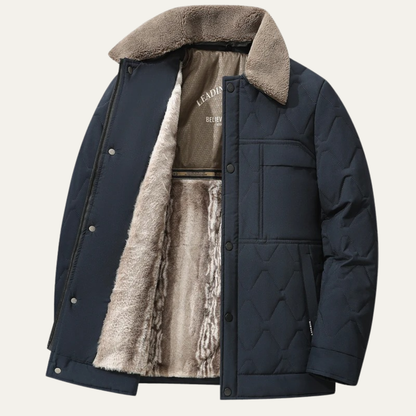 Warm Men's Fleece Lined Baseball Jacket