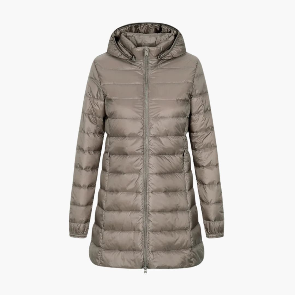 Warm Women's Parka Coat with Hood Long Length