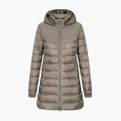 Warm Women's Parka Coat with Hood Long Length