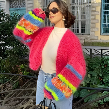 Women's Classic Stripe Open Cardigan Sweater