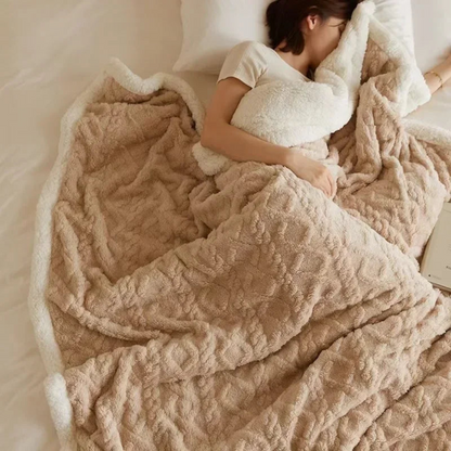 Warm winter blanket for cold nights - Thick, fluffy & stylish for the bedroom & the sofa