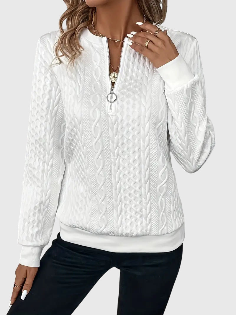 Warm Zip Up Knitted Sweater