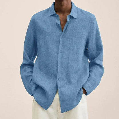 Versatile and lightweight men's linen shirt, elegantly styled