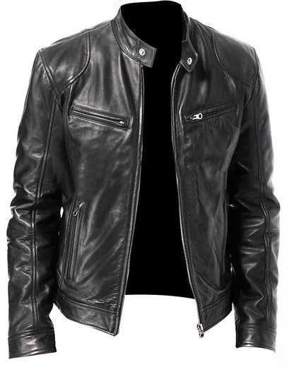 Brodie jacket in PU leather with stand-up collar