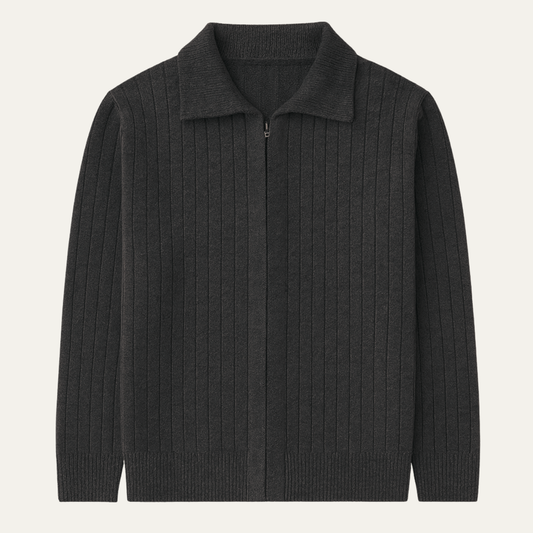 Warm Men's Merino Wool Zip Up Cardigan - Nocini