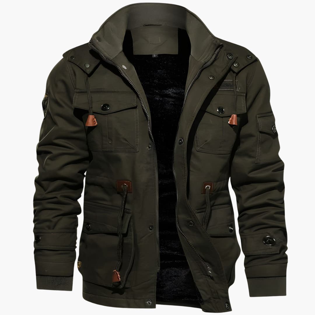 Waterproof Parka Jacket with Hood and Extra Pockets