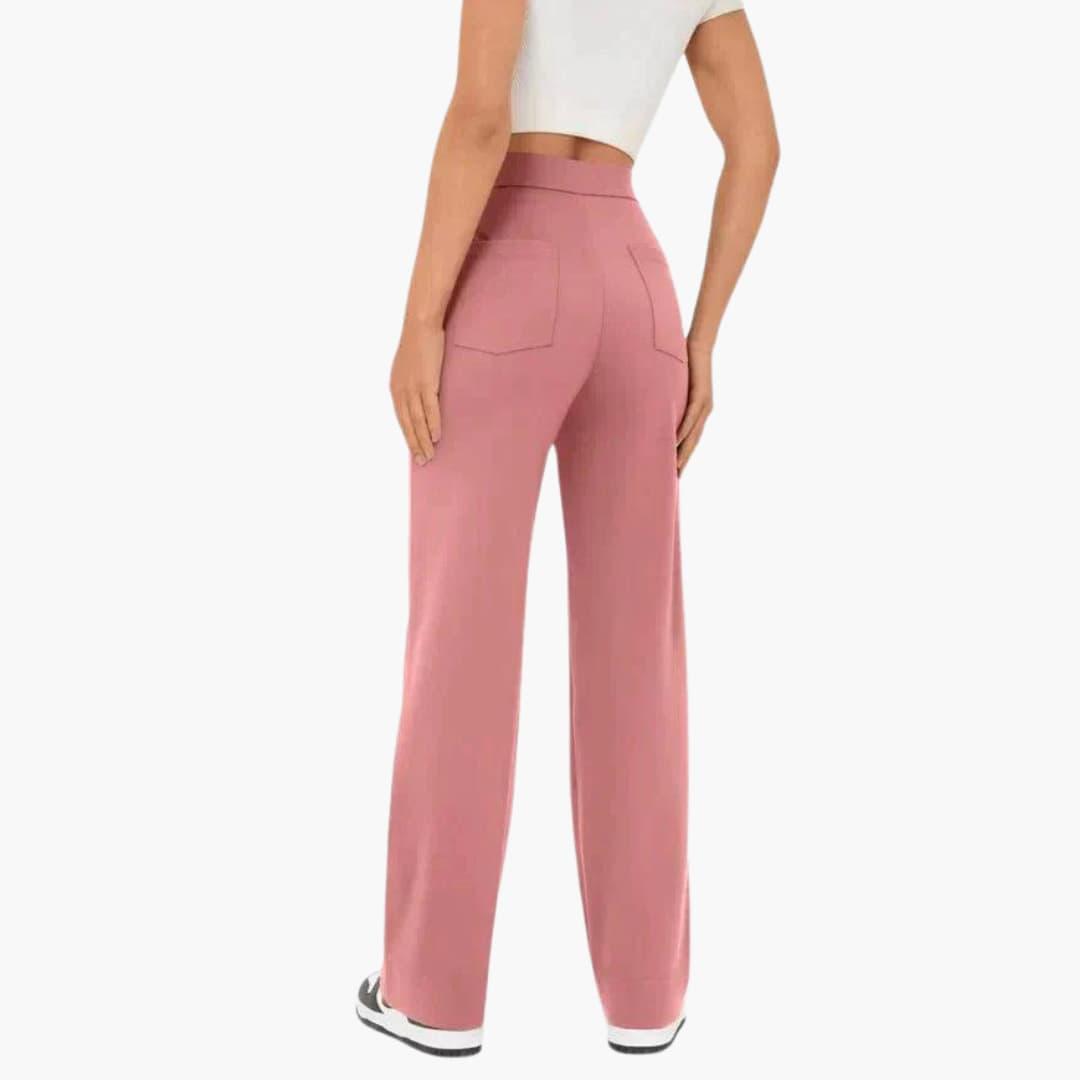 Women's Comfortable Wide Leg Pants with Button Front
