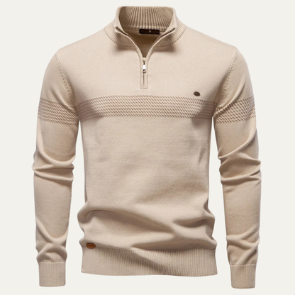 Warm Mens Half Zip Wool Sweater