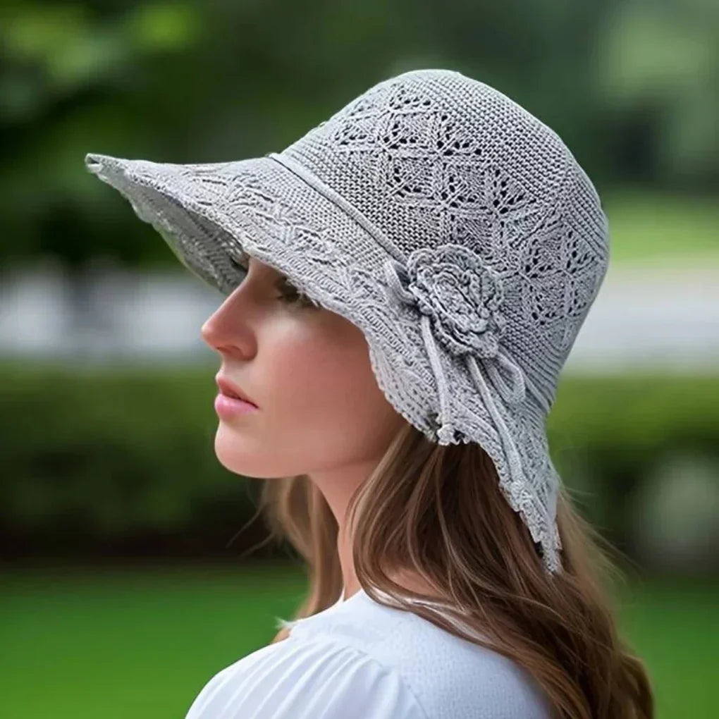 Chic Floral Wide Brim Sun Hat