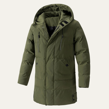 Warm Men's Puffer Parka Jacket with Pockets