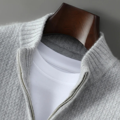Warm Men's Cashmere Quarter Zip Knit Sweater