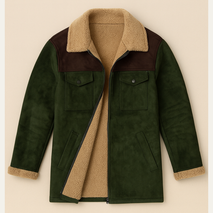 Warm Suede Fleece Lined Mens Winter Coat with Pockets - Nocini