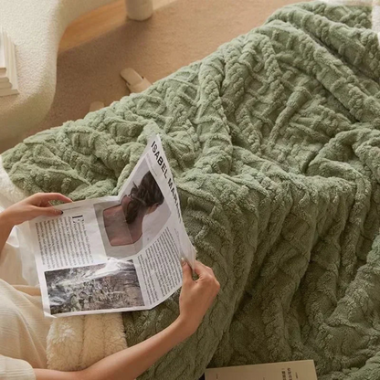 Warm winter blanket for cold nights - Thick, fluffy & stylish for the bedroom & the sofa