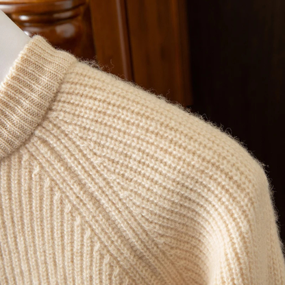 Warm Mens Merino Wool Crew Neck Winter Sweater