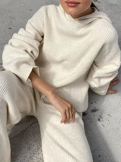 TrendAura | Luxury Woman Hoodie Striped Set