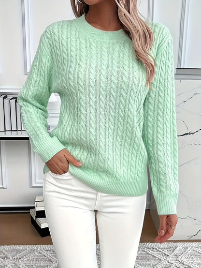 Cable knit sweater for women - Soft and elegant sweater for spring and autumn
