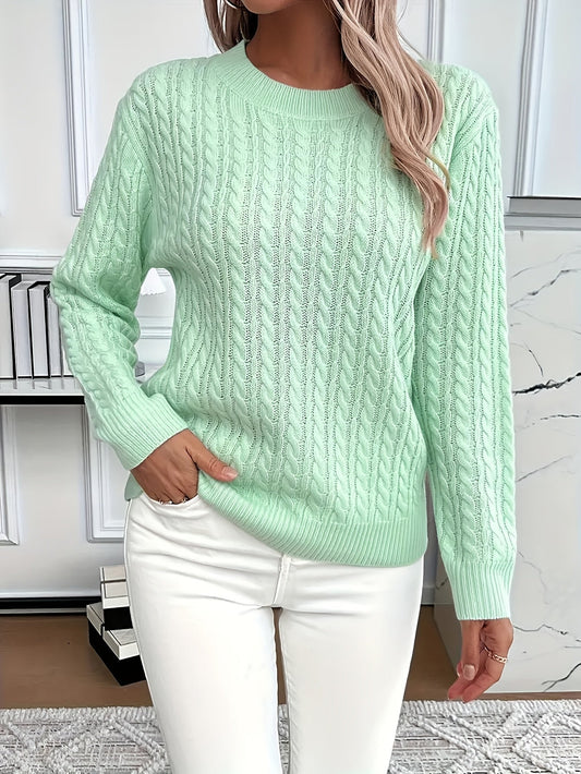 Cable knit sweater for women - Soft and elegant sweater for spring and autumn