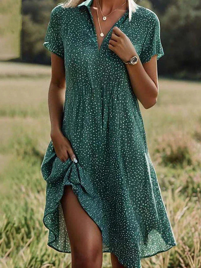 A-line Midi Shirt Dress for Women