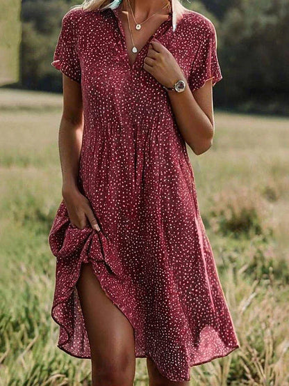 A-line Midi Shirt Dress for Women