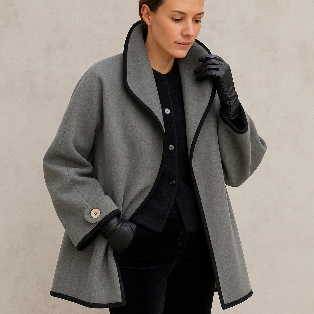 Women's Winter Trench Coat | With Contrast Trim Casual