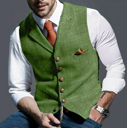 Alexander's subtly checked, elegant waistcoat